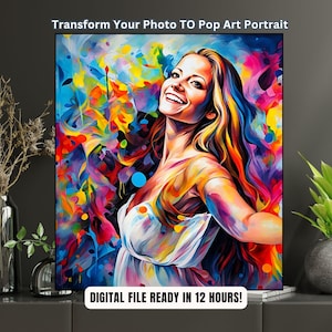 Aangepast paarportret van foto Gepersonaliseerde digitaal pop-artportret Portretten van geliefden Aangepaste WPAP Popart-portret familietekening afdrukken