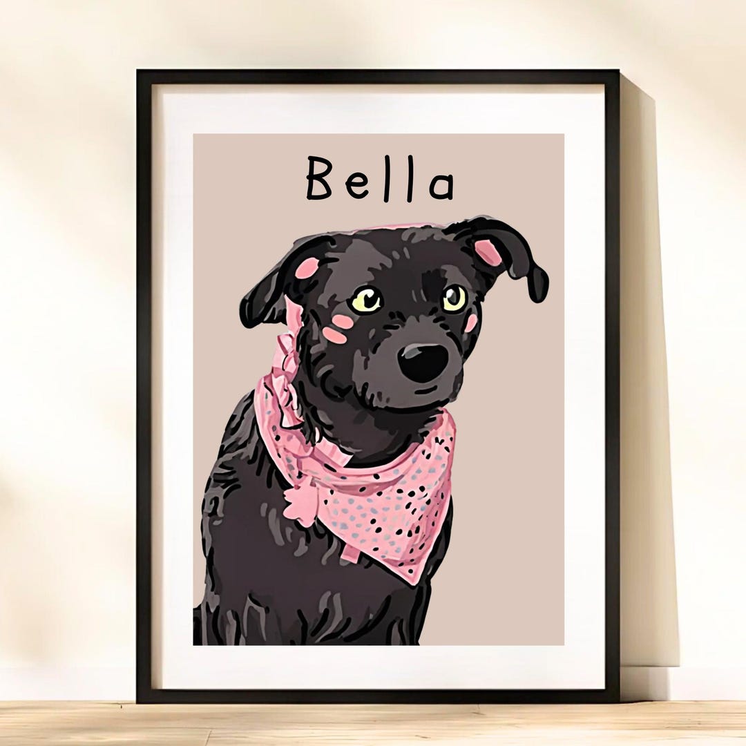Custom Badly Drawn Pet Portrait, Bad Dog Portrait, Bad Cat Portrait ...