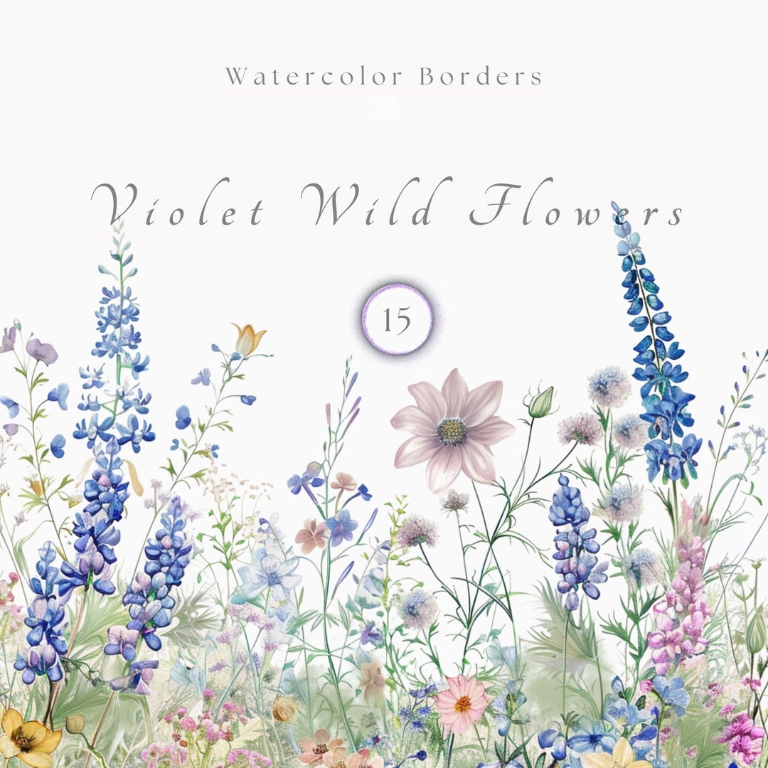 Lavender Borders Clipart Watercolor Lavender Floral Clipart Purple ...