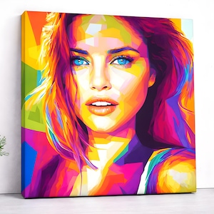 Spersonalizowany portret WPAP | Kolorowa, geometryczna sztuka pop-art na płótnie | 76 stylów