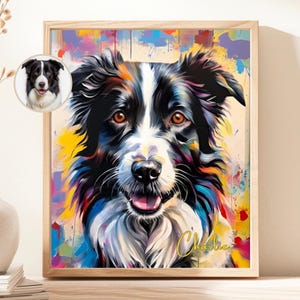 Custom Graffiti Pet Portrait: Colorful Street Art Dog Photo (Digital Print