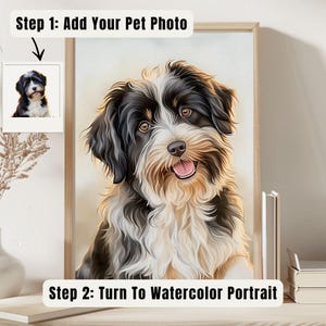 Custom Watercolor Portraits Using Pet Photo, Personalized Digital Dog Portraits, Cat Portraits,Custom Dog Portraits, Custom Pet Memorial Art