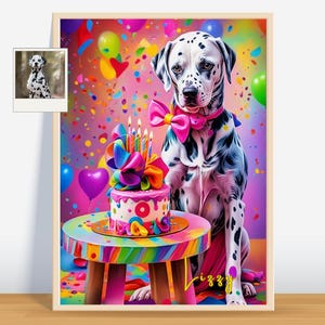 Pop Art Portrait from Photo Custom Watercolor Colorful Pet Print from Photo Dog Painting Rainbow Bridge Personalized Dog Lovers Gift WPAP