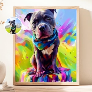Pop Art Custom Pet Portrait Personalized Colorful Pet Pop Art Portrait Custom Dog Portrait From Photo  Rainbow Portrait Using Photo Digital