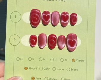 Red Magnetic Press-On Nail Set