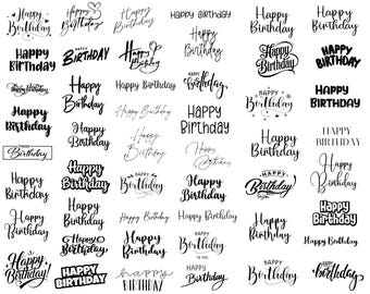 50歳の誕生日SVG、ハッピーバースデーSVGプロッターファイル - レタリングCricutデザイン要素シルエットダウンロードプロッターバンドル、クリップアートビニールカットファイル