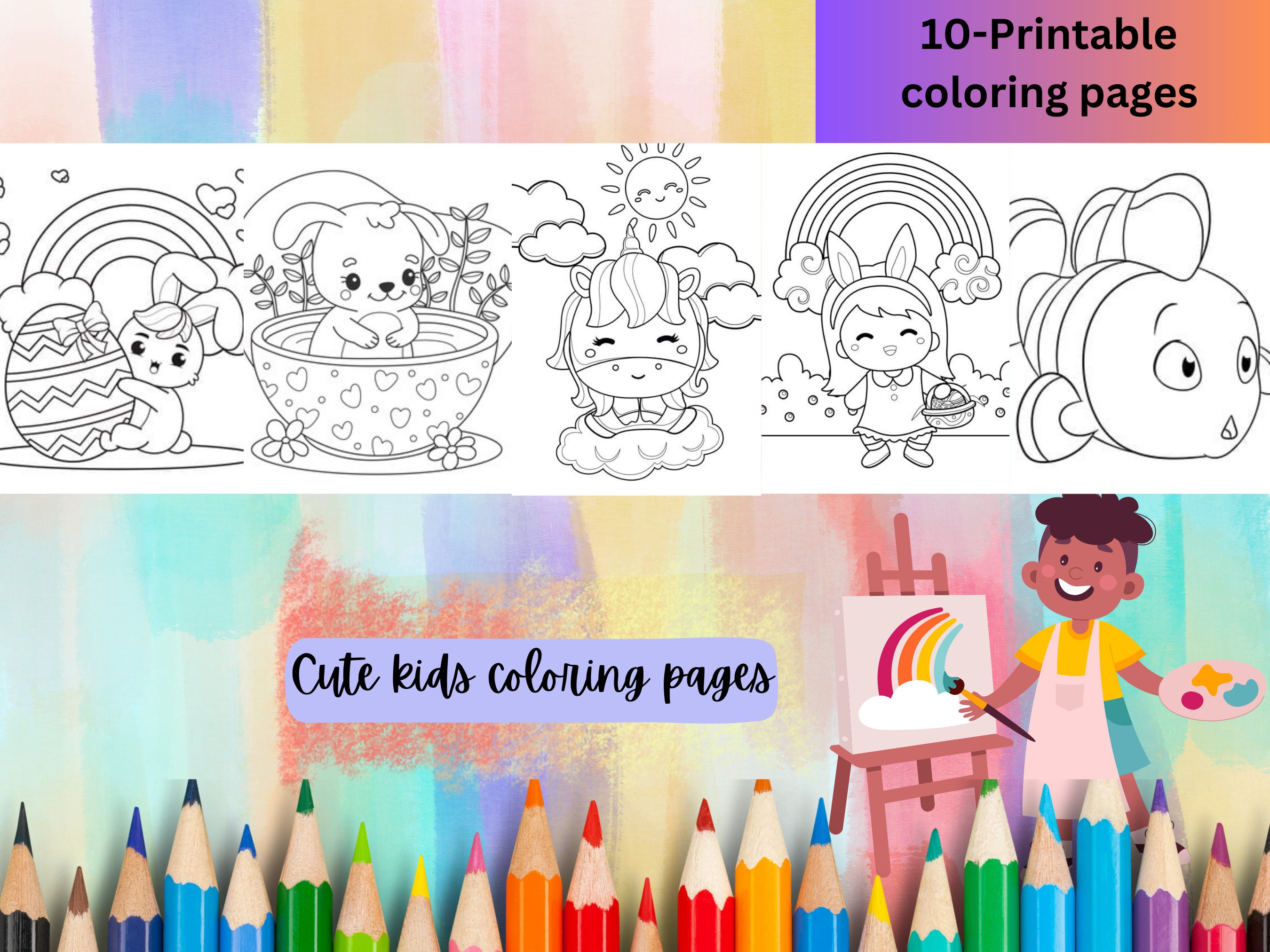 Cute Kids Printable Coloring Pages,kids Printable Coloring Sheets ...