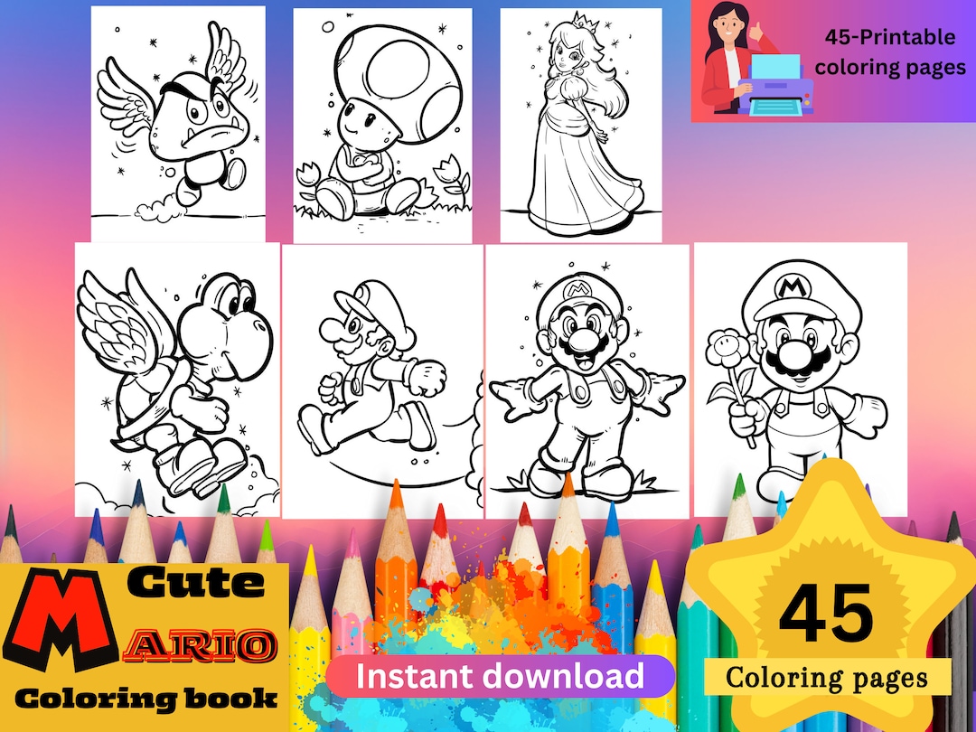 45 Mario Coloring Pages,coloring Book,kids Arts Drawings,kids Printable ...