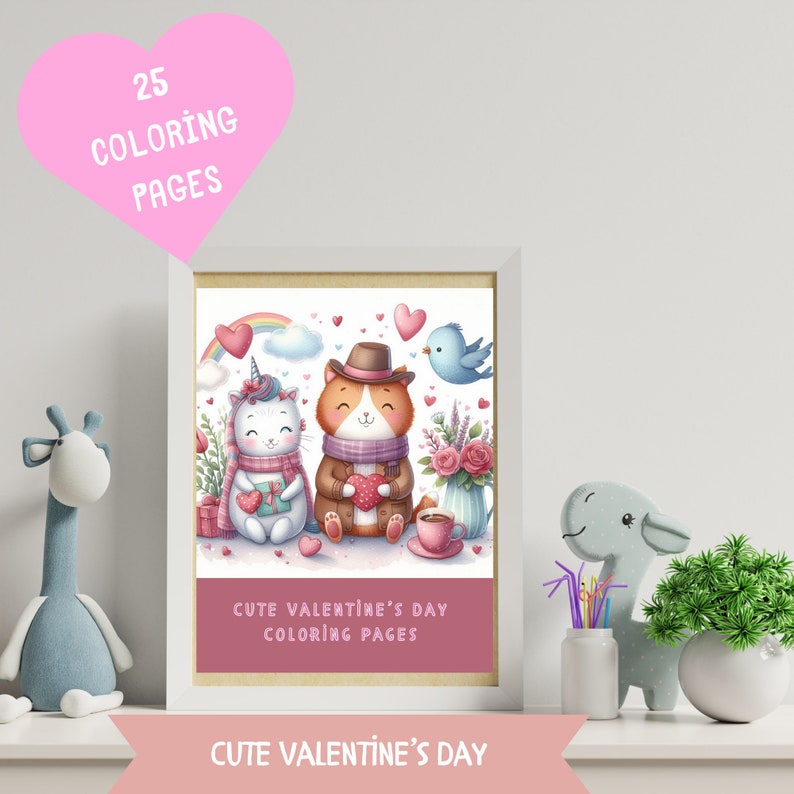 Printable Kawaii Valentines Day Coloring Pages