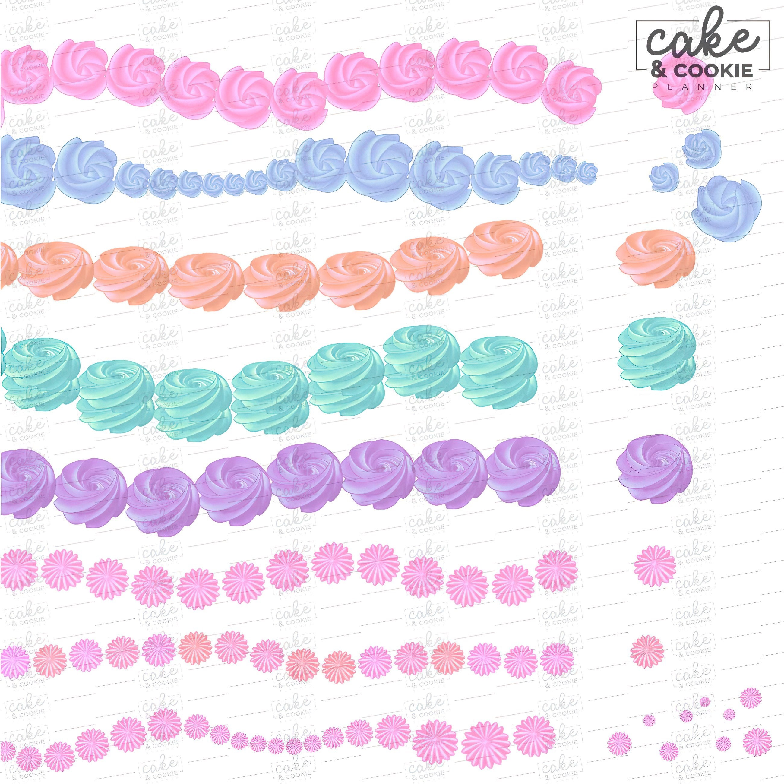 Piped Icing Cake Sketching PROCREATE Brushes & Stamps Bundle, Digital ...