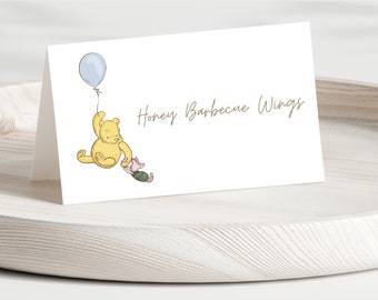 Klassiska Nalle Puh-matetiketter för babyshower Könsneutralt tema babyströssel Vintage Puh-etiketter Vintage Nalle Puh-babyshower