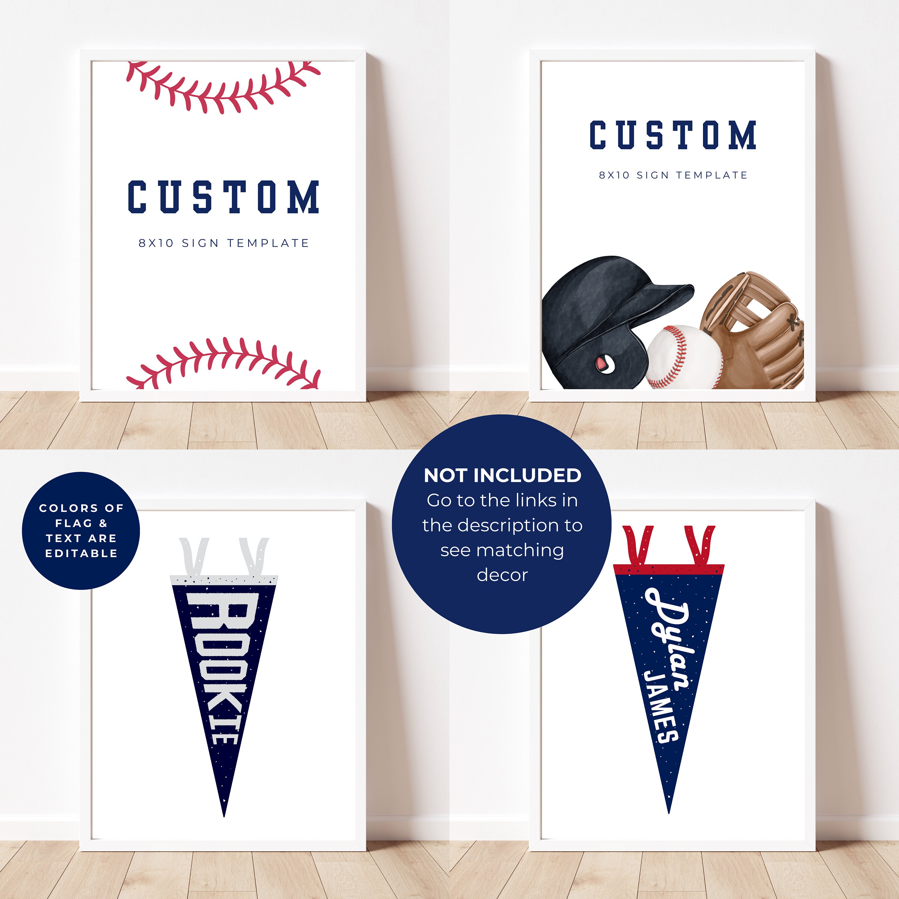 Rookie of the Year Sign Baseball First Birthday Sign Baseball First ...