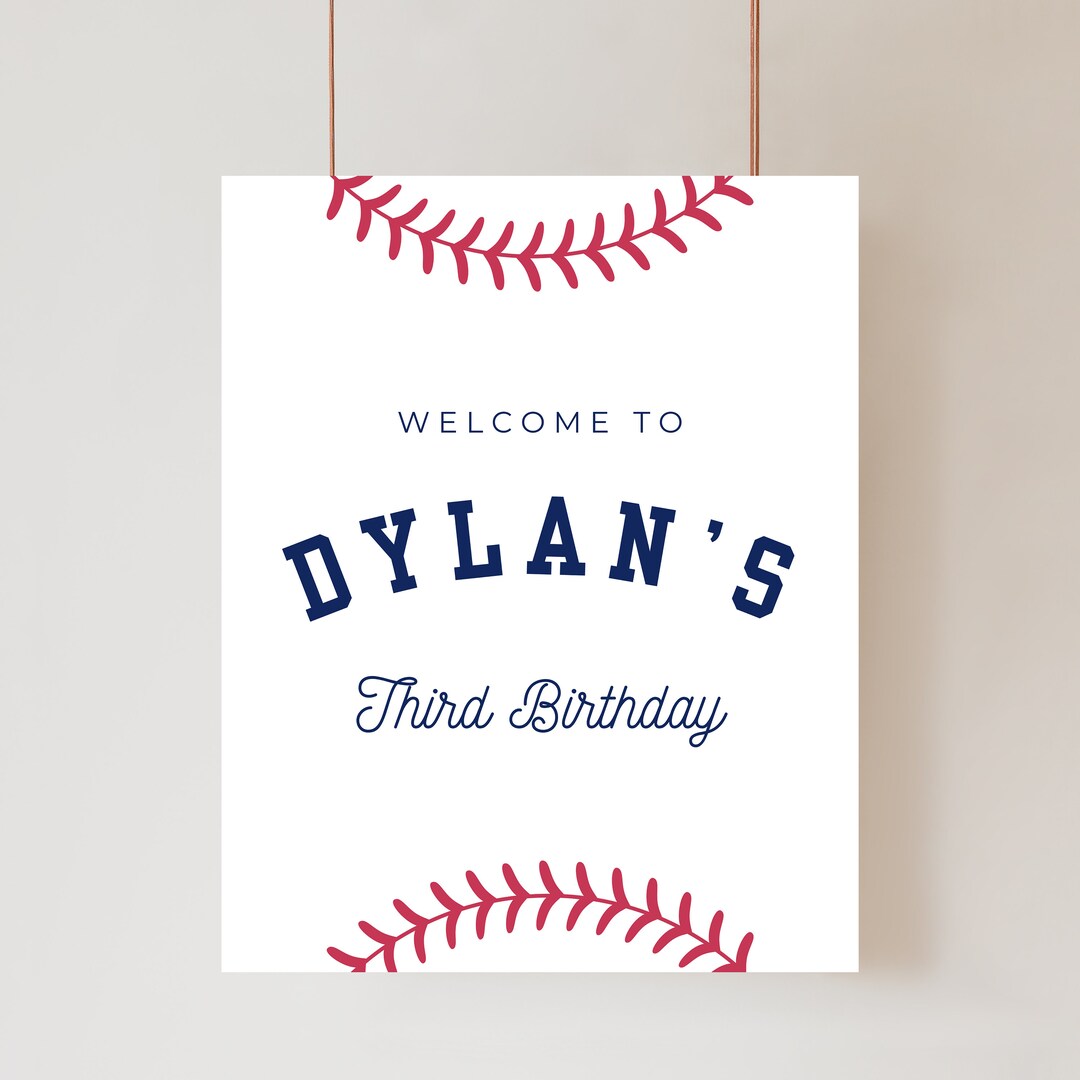 Rookie of the Year Sign Baseball First Birthday Sign Baseball First ...