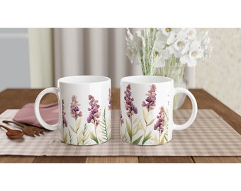 Floral Coffee Mug Patterned Broomrape Mug Floral Garden Mug