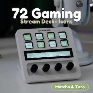 Icônes Stream Deck | Ensemble matcha et taro | 72 icônes de jeu pour Elgato Stream Deck+
