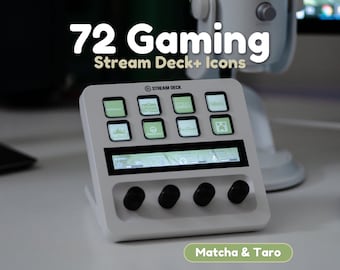 Stream Deck Icons | Matcha & Taro Set | 72 Game Icons for Elgato Stream Deck+