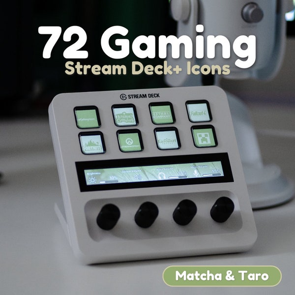 Stream Deck Icons | Matcha & Taro Set | 72 Game Icons for Elgato Stream Deck+