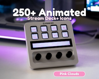 Animated Pink Clouds Set | Stream Deck Icons | 500+ Icons for Elgato Stream Deck+