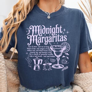 Midnight Margaritas Shirt, Witchy Tee, Spooky T-shirt, Witchy Halloween Shirt, Drinking Gift fo Halloween, Cute Halloween Tshirt for Women