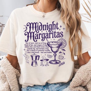 Midnight Margaritas Shirt, Witchy Tee, Spooky T-shirt, Witchy Halloween Shirt, Drinking Gift fo Halloween, Cute Halloween Tshirt for Women