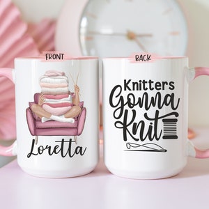 Knitting Mug, Personalized Knitter Mug, Gift For Knitter, Knitting Gift, Knitters Gonna Knit, Custom Knitting Mug, Knitting Obsessed Gift