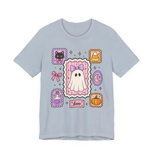 Coquette Ghost Halloween Shirt, Cute Ghost Tee, Girly Spooky Season Shirt, Bow Ghost Tee, Halloween Shirt For Women, Girly October Shirt image 14