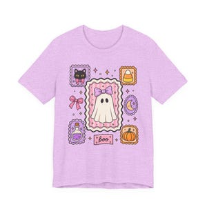 Coquette Ghost Halloween Shirt, Cute Ghost Tee, Girly Spooky Season Shirt, Bow Ghost Tee, Halloween Shirt For Women, Girly October Shirt image 16