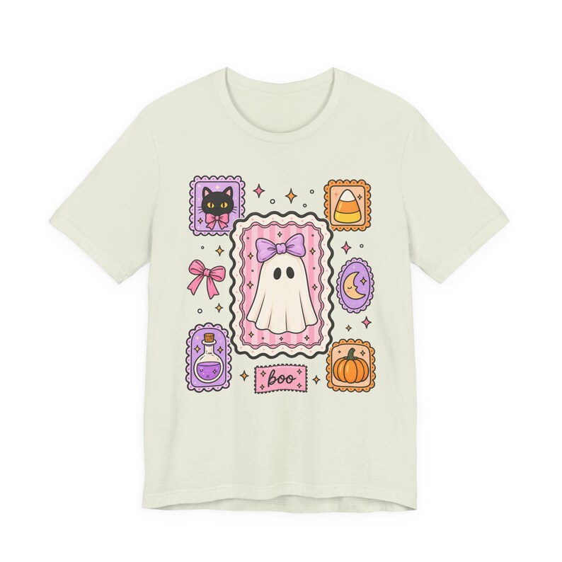 Coquette Ghost Halloween Shirt, Cute Ghost Tee, Girly Spooky Season Shirt, Bow Ghost Tee, Halloween Shirt For Women, Girly October Shirt image 9