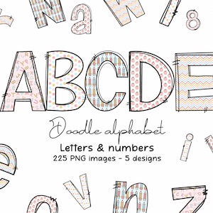 School Teacher Alphabet PNG Bundle, Teacher PNG Letters, Back To School PNG Clipart, Teacher Doodle Alphabet, School Doodle Letters Png