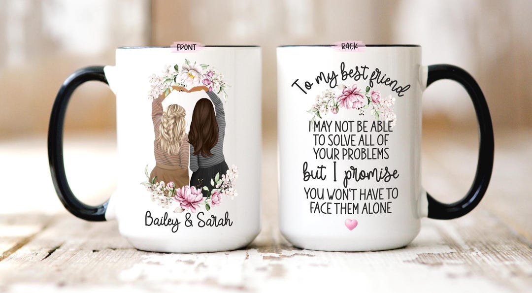 Custom Best Friend Mug With Two Girls and Personalized Names ...