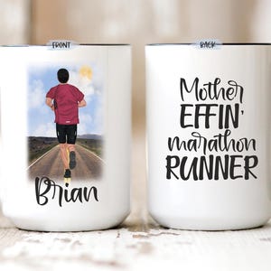 Mother Effin Marathon Runner, Custom Runner Mug, Personalised Running Gift, Gift For Runner, Running Mug, Mug For Runner, Marathon Gift