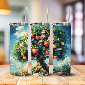 Insegnante Tumbler Wrap PNG – Design Teach Love Inspire per Tumbler sottile da 20 once / Regalo per il ritorno a scuola / Download di sublimazione per l'aula