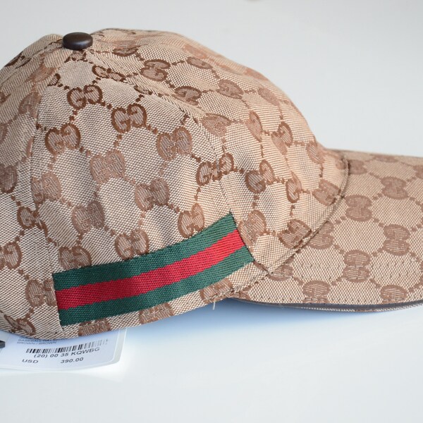 Vintage Gucci Supreme GG Web Canvas Cap Hat M MEDIUM L Large XL Xlarge Baseball Gift Luxury Hut Sobrero Capello Khaki Beige