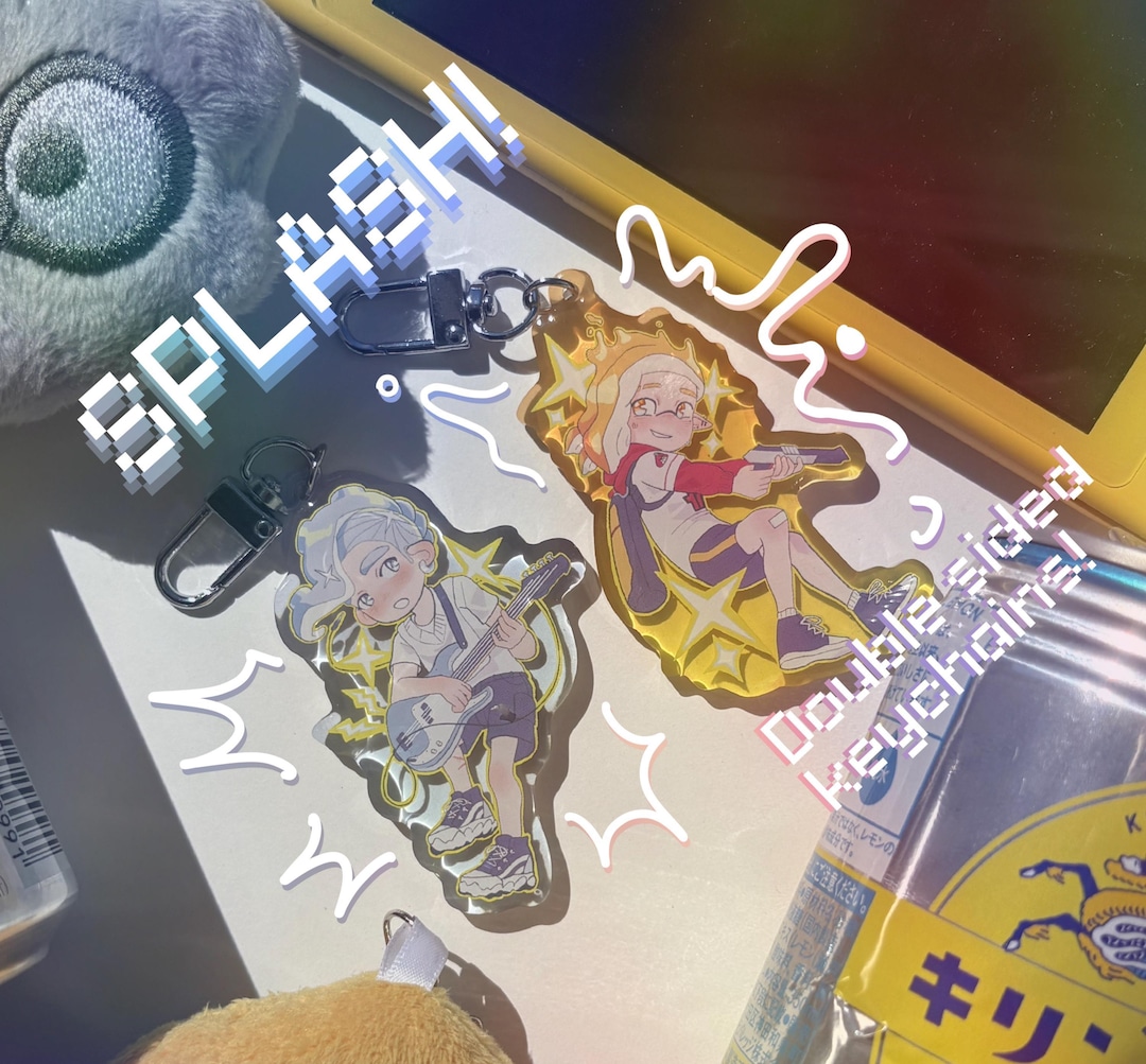 Splashtag Keychains SPLASH! | Splatoon Double Sided Epoxy Keychains - Etsy