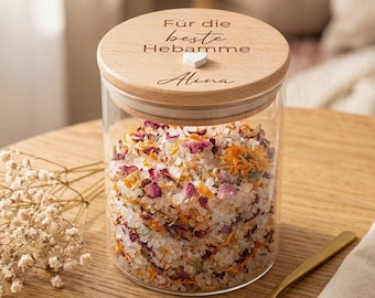 Regalo personalizzato per ostetrica | Per la migliore ostetrica | Scatola di latta per biscotti con nome | Regalo di ringraziamento per l'ostetrica | Regalo di addio al parto