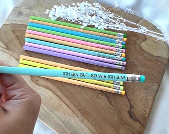 Affirmation pencil with engraving, back to school gift, gift for teachers and kindergarten teachers, encouragement for children, affirmation
