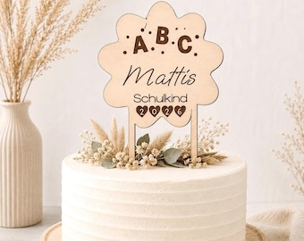 Cake decoration for the first day of school 2026 – Personalized ABC Dots cake topper – First day of school cake – Schoolchild – Cake decoration