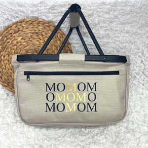 MOM+ Einkaufskorb - Geschenk zu Muttertag - Geburtstag Mama - Geschenkidee Mom Mama in 3 Farben verfügbar
