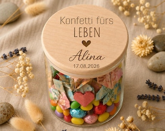 Gepersonaliseerd initiatiecadeau voor jongeren | Originele bewaarpot met naam | Confetti voor het leven