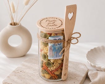 Personalized pasta with Zasta glass | with personalized cooking spoon | Wedding money gift | Pasta gift