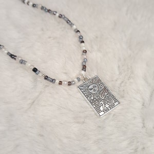 Tarot Karten Kette mit Perlen