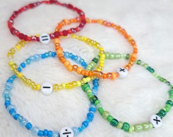 Ed Sheeran The Mathematics Tour Bracelets, Friendship Bracelet, Ed Sheeran Merch, +×-÷=
