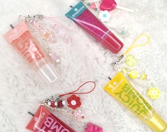 juicy lipgloss with charms, lip gloss pendant
