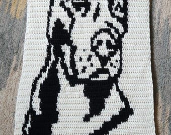 Pit Bull Crochet Tapestry Graphghan Crochet Wall Hanging Pattern