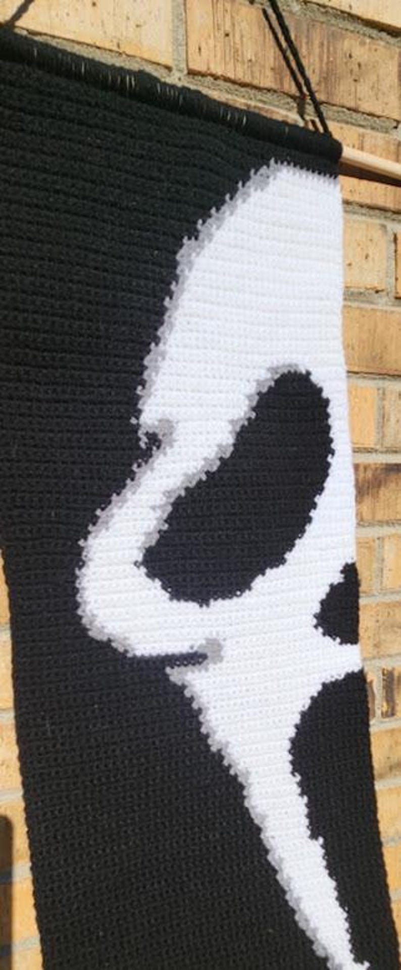 Ghost Face Crochet Wall Hanging Tapestry Pattern (PATTERN ONLY) image 3