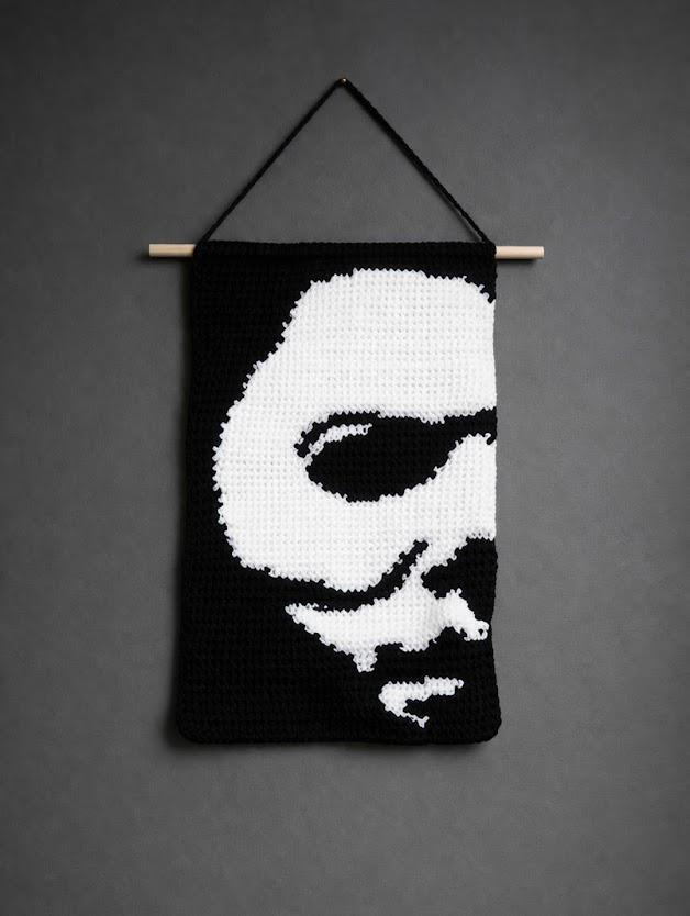 29 Michael Myers Crochet Patterns for Halloween Decor, Gifts, and Horror-Fan Keepsakes 10 Michael Myers Tapestry Wall Hanging Crochet Pattern