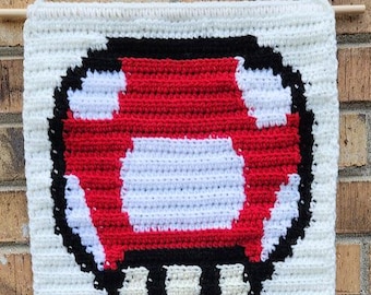 Video Game Mushroom Crochet Tapestry Wall hanging Pattern (PATTERN ONLY)
