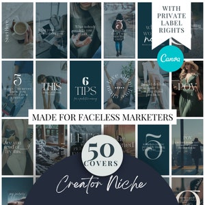 Reel Covers with Hooks for Digital Marketing: Instagram Reel Template Covers | Faceless Marketing, Canva Template, Private Label Rights PLR