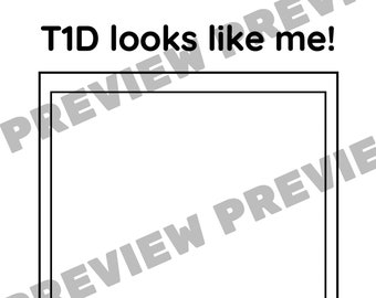 Página para colorear "T1D se parece a mí", Diabetes tipo 1, Guerrero con T1D, Concientización sobre la diabetes