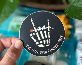 The Tortured Pancreas Dept, T1D Swiftie sticker, Type One Diabetes, Fun Diabetes Sticker